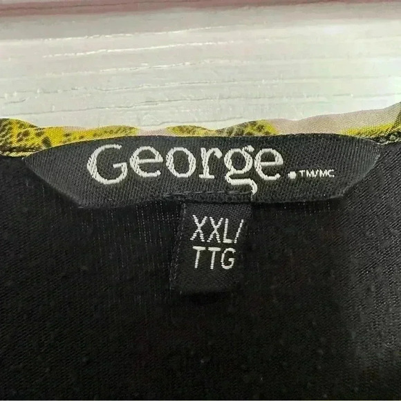 George Tank Top Sleeveless Leaves Yellow, Black, & Green Size XXL - Picture 9 of 16